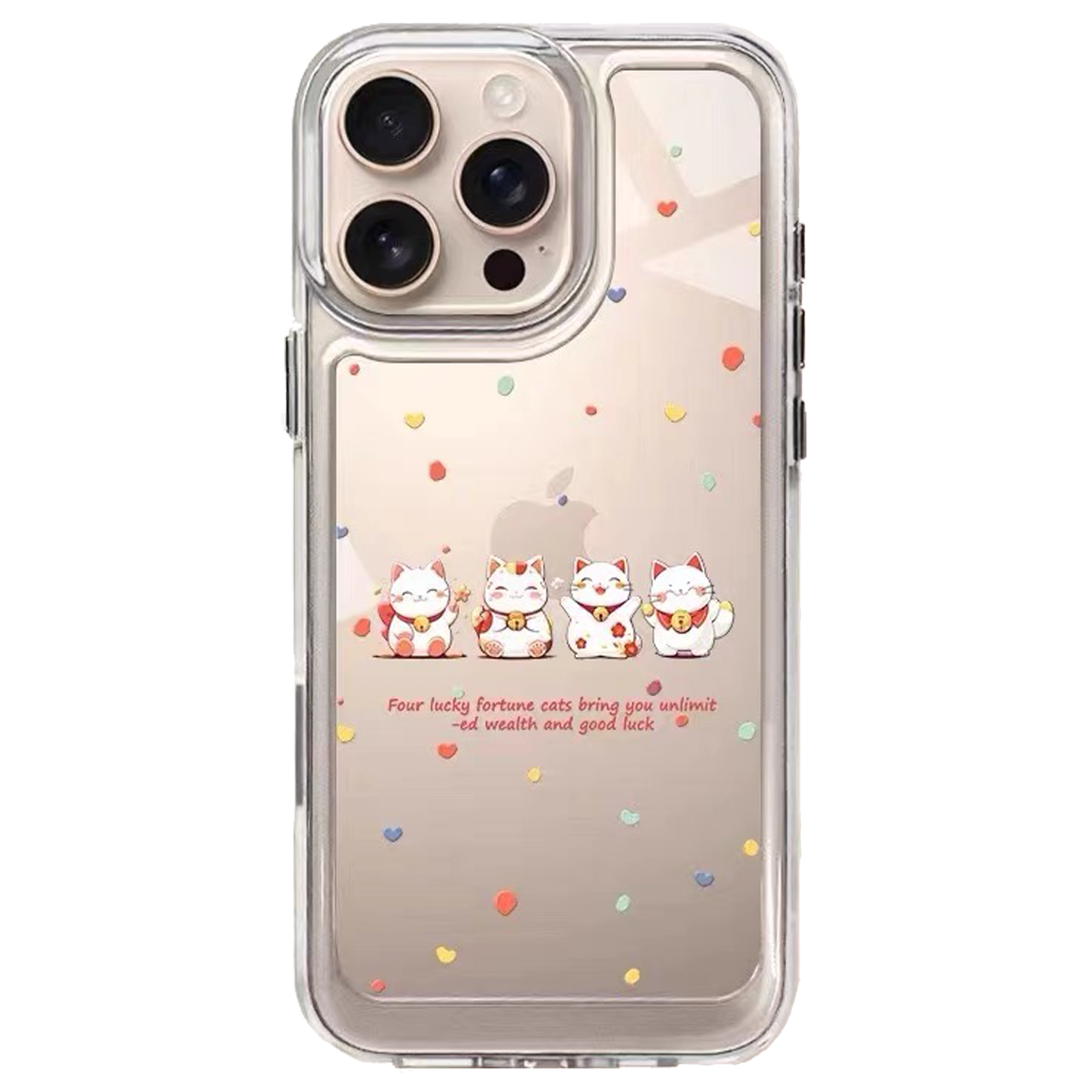 可愛新年招財貓透明手機殼